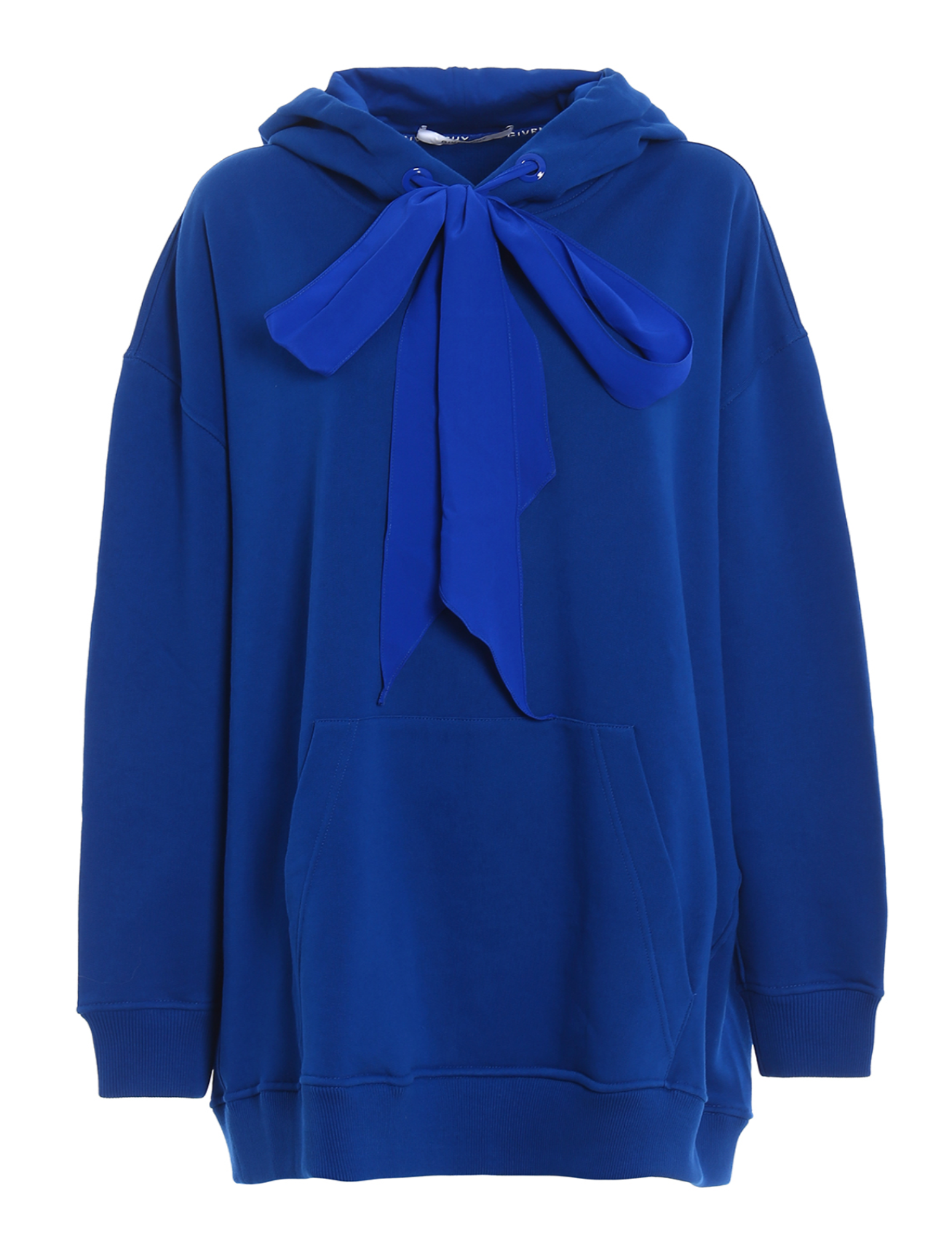 Givenchy Royal Blue Silk Tie Oversized Hoodie