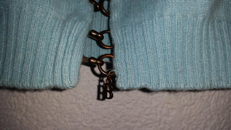 Balmain Turquoise Knit Cashmere Cardigan