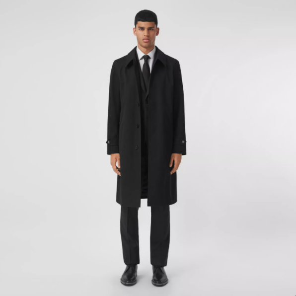 Burberry Black Cotton Gabardine Car Coat