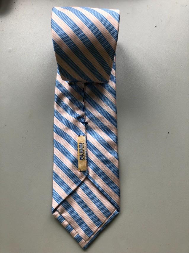 Pal Zileri Blue & Pink Silk Striped Tie