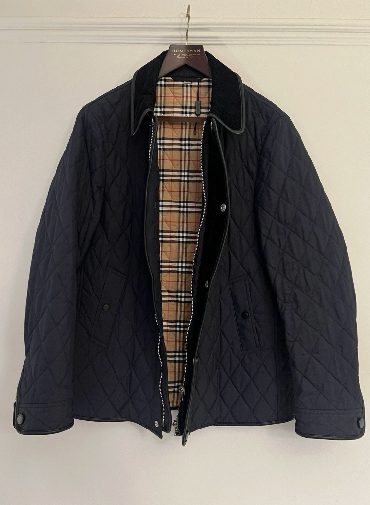 Burberry Navy Blue Quilted Jacket