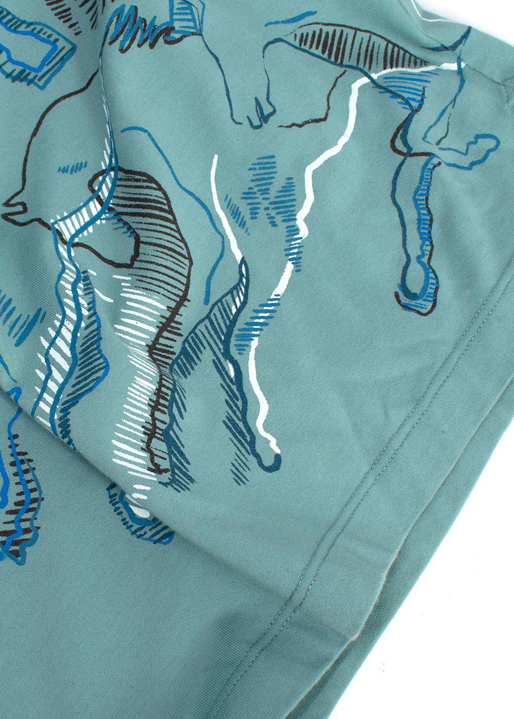 Hermes Teal Horse Print T-Shirt