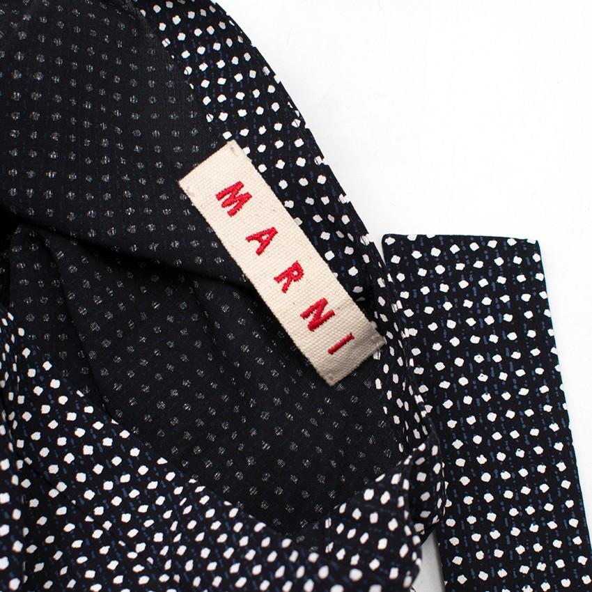 Marni Black Polkadot Tie Back Tunic