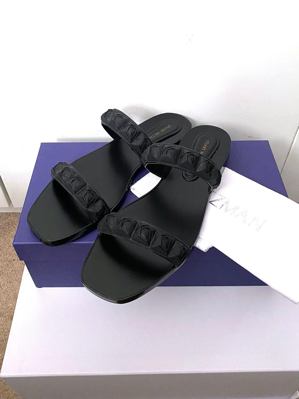 Stuart Weitzman Rosita Rubber Flat Sandals