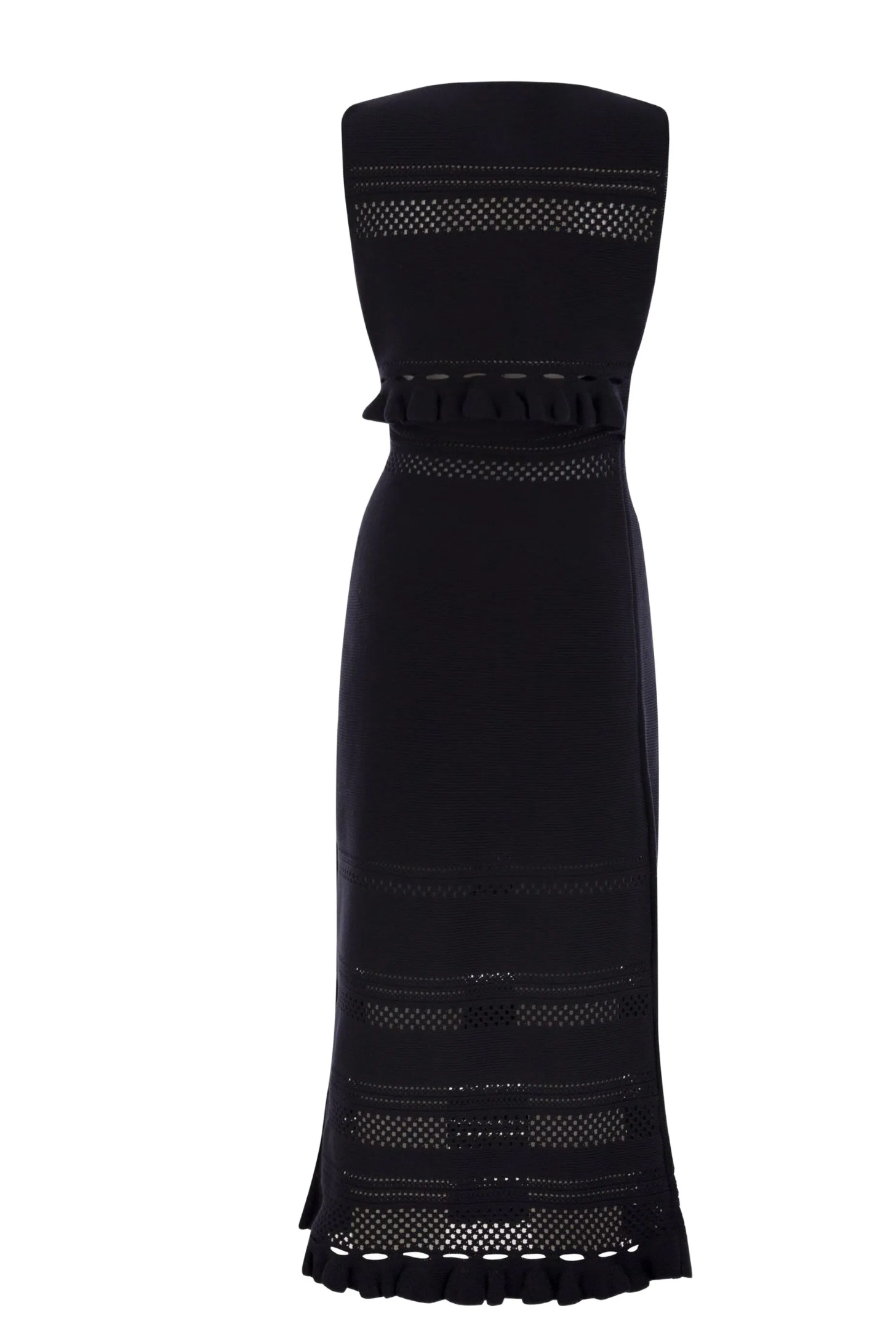 Fabiana Filippi Navy Cotton Sleeveless Midi Dress