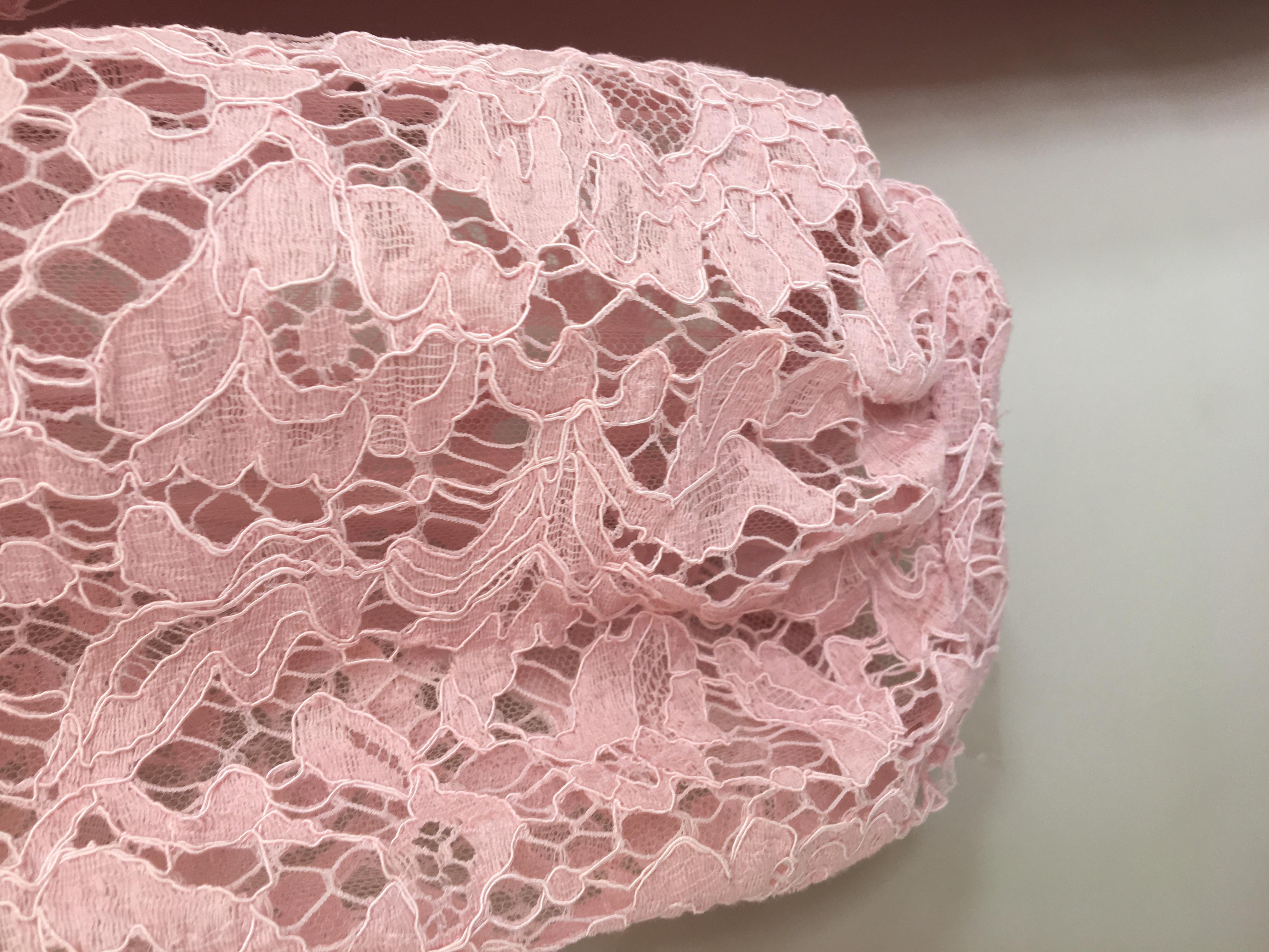 Valentino Scalloped Lace A-line Minidress In Pink