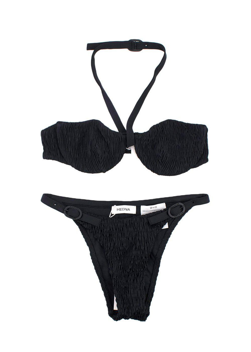 Medina Black Smocked Lagoon Bikini