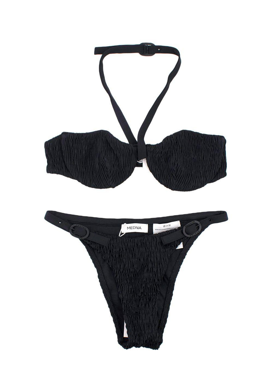 Medina Black Smocked Lagoon Bikini