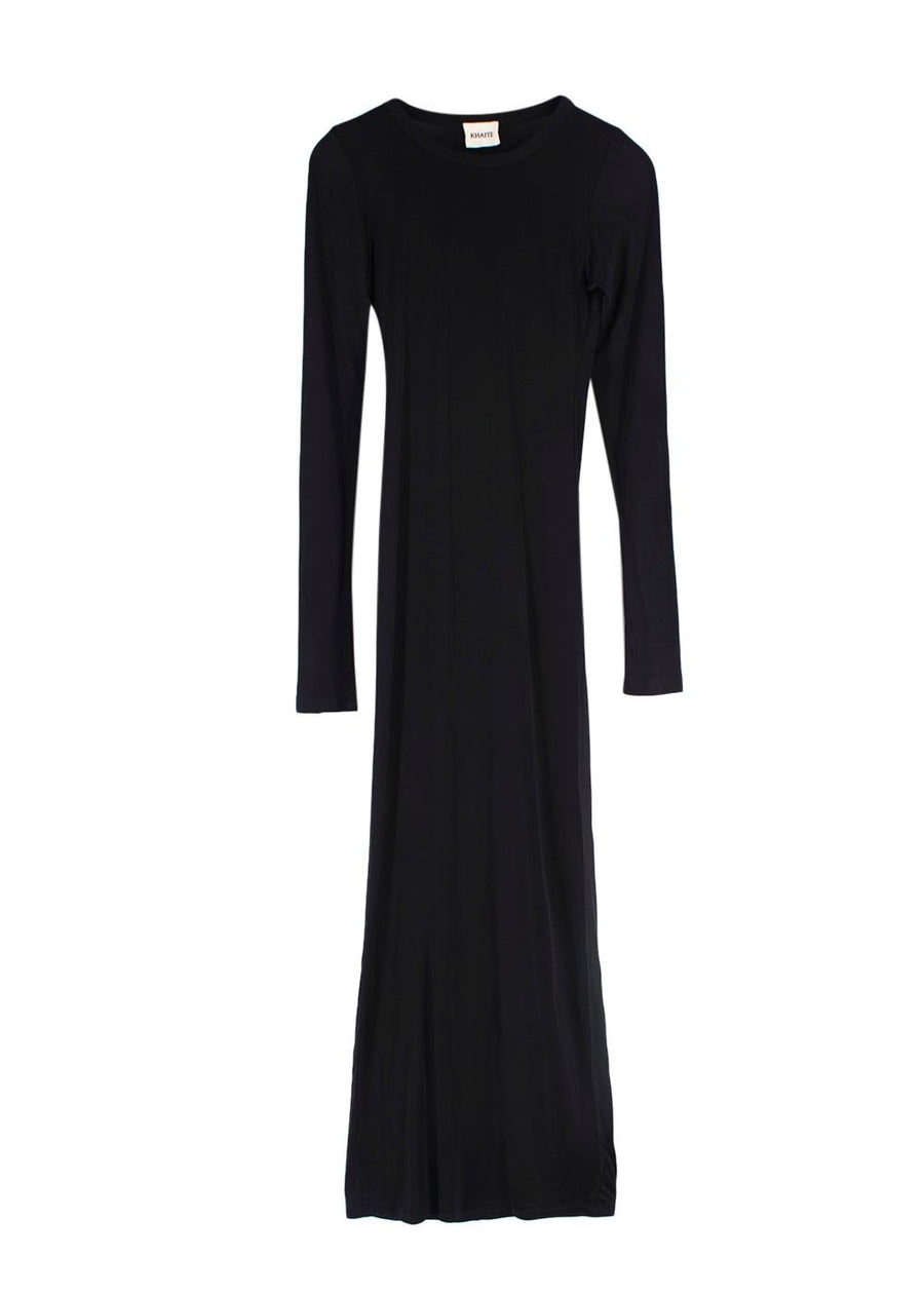 Khaite Black Long Sleeve  Maxi Dress