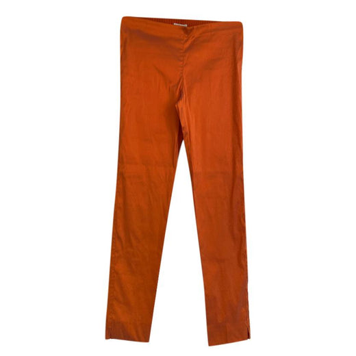 PAROSH Orange Silk Slim Fit Pants