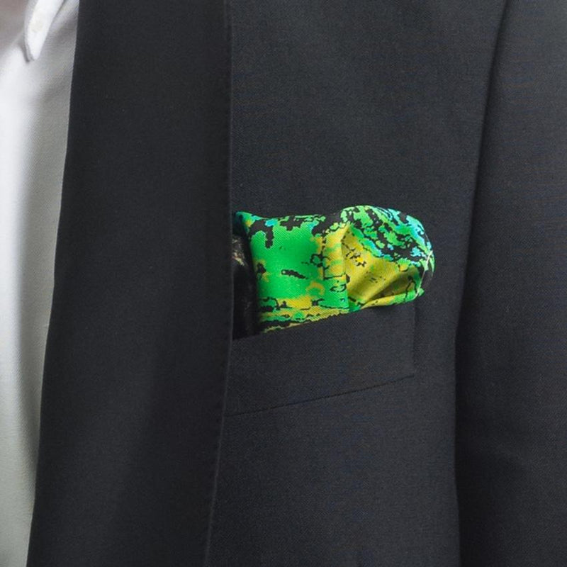 Rosemary Goodenough Mad Red Flowers VIII Silk Pocket Square