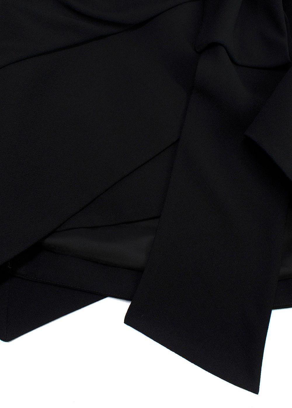 Saint Laurent Black Asymmetric Draped Mini Skirt
