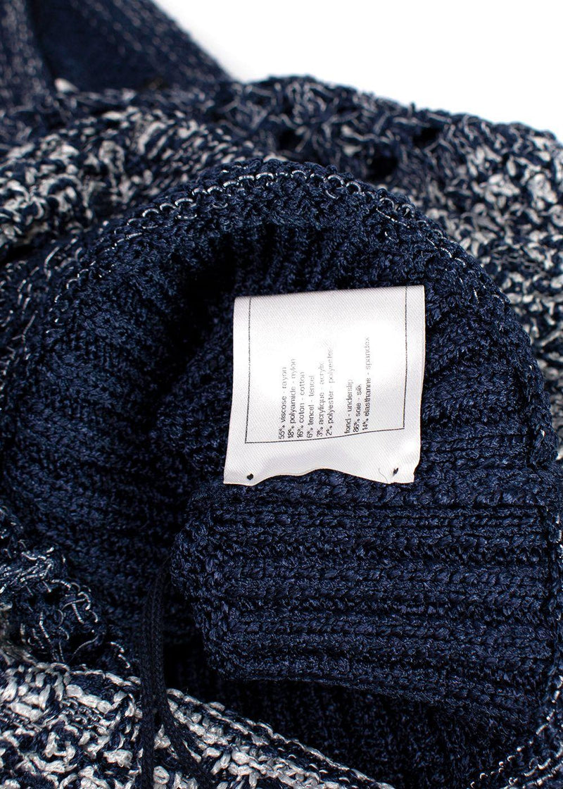 Chanel Blue Knitted Sleeveless Dress