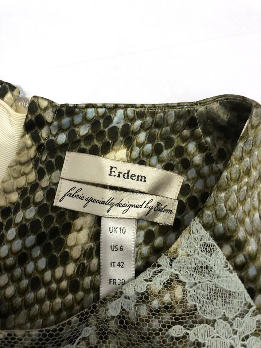 Erdem python print and lace sleeveless dress