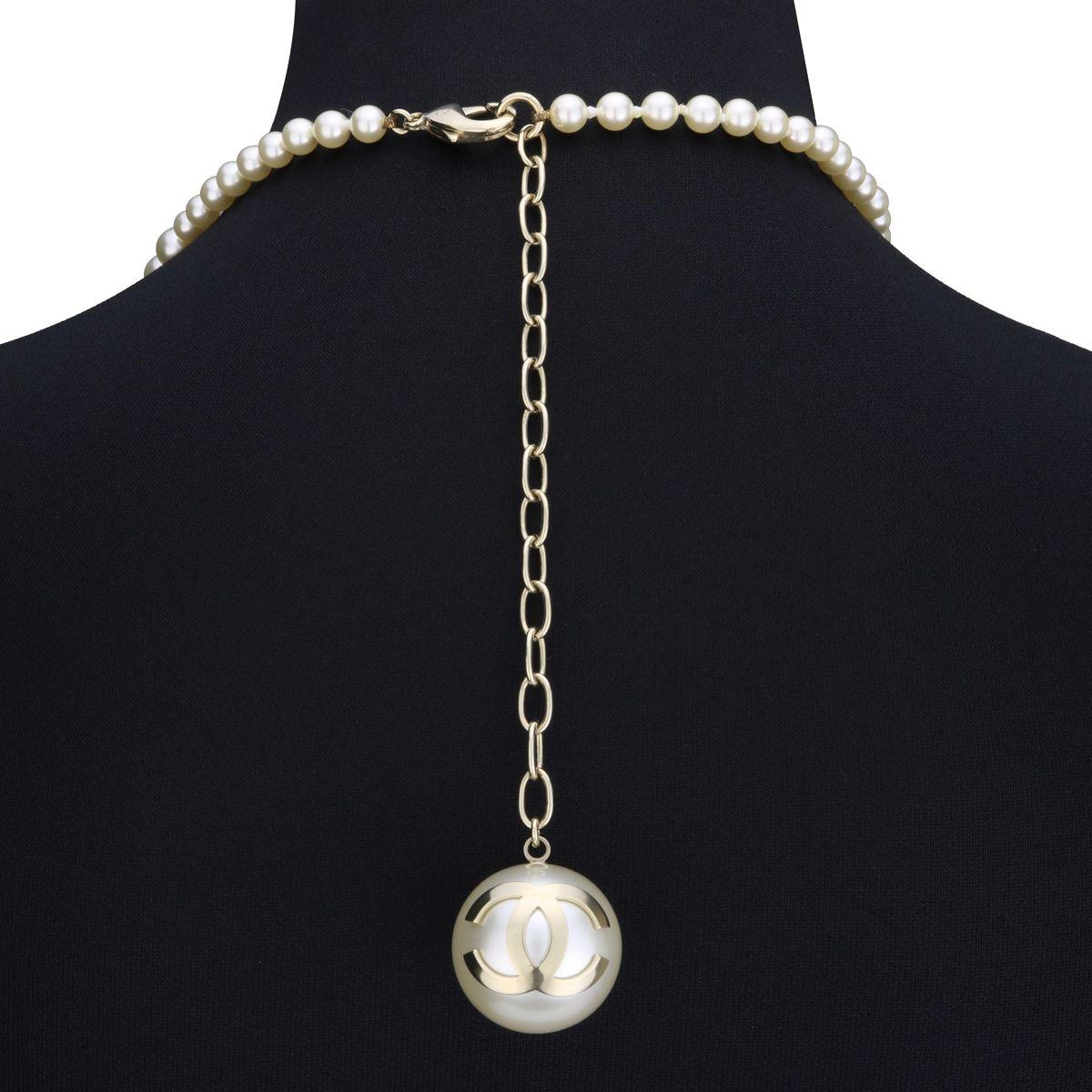 Chanel Faux Pearl Long String Necklace