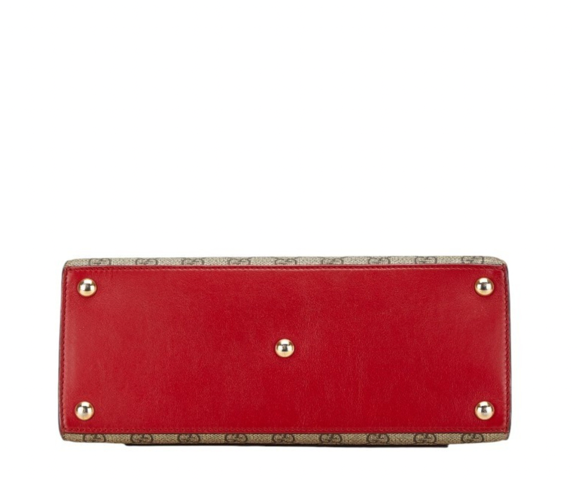 Gucci Supreme Coated Canvas And Leather Bag