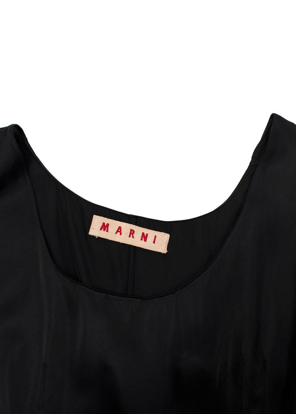 Marni Black Bias Cut Satin Dress