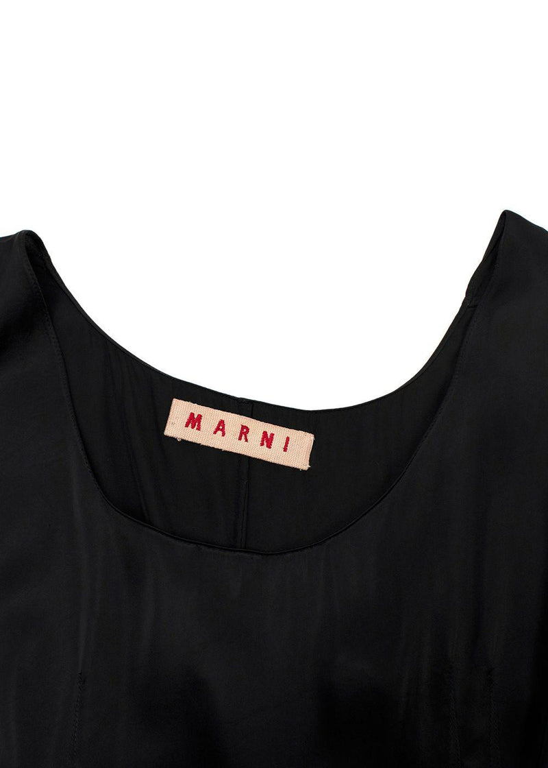 Marni Black Bias Cut Satin Dress