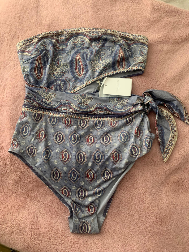 Zimmermann Vitali Scarf Tie One Piece Bathing Suit