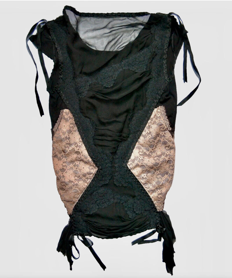 Cigana Lace Panelled Double Diamond Top