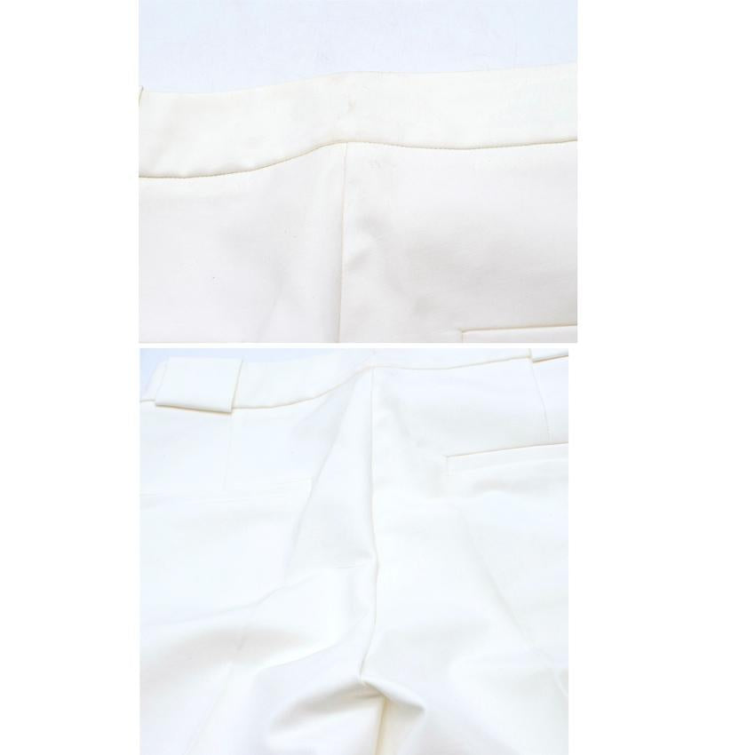 Michael Kors Off-White Tapered Slim-Leg Trousers