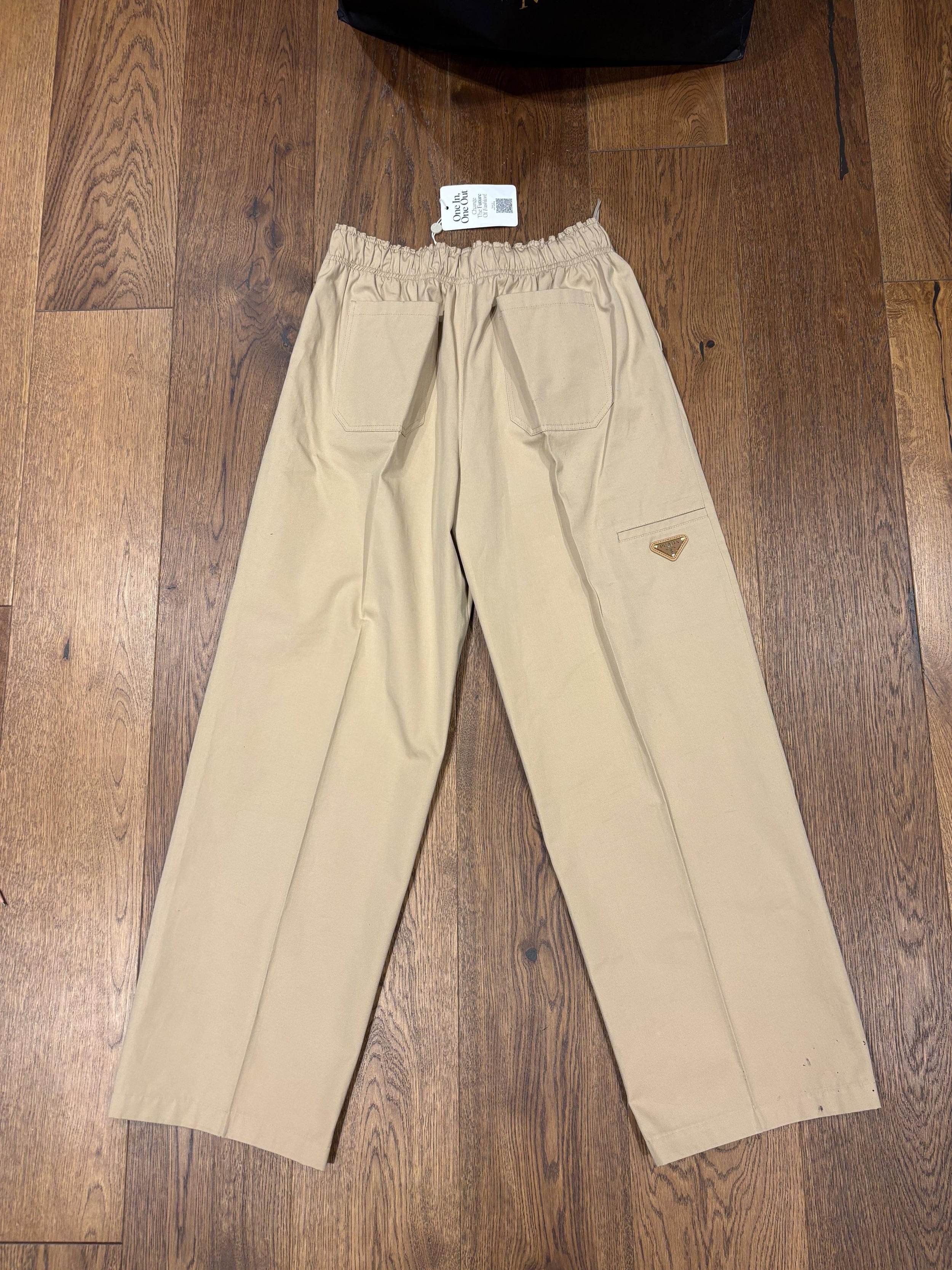 Prada Beige Cotton Wide Leg Pants