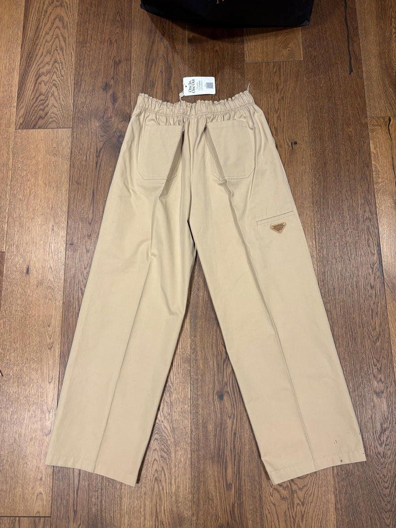 Prada Beige Cotton Wide Leg Pants