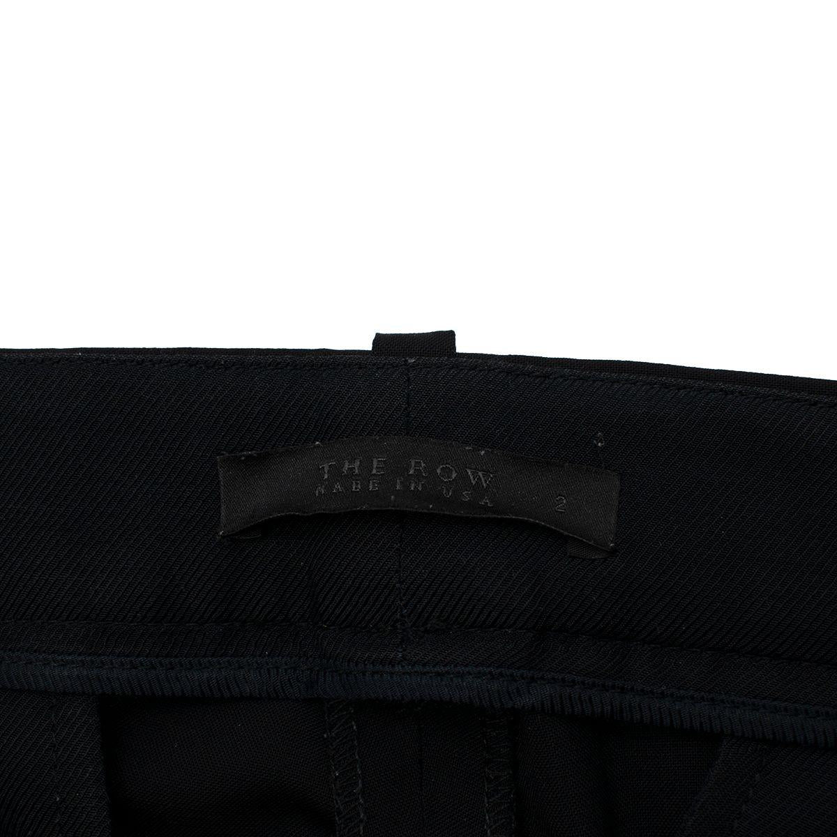 The Row Black Fine Wool-Silk Cigarette Pants