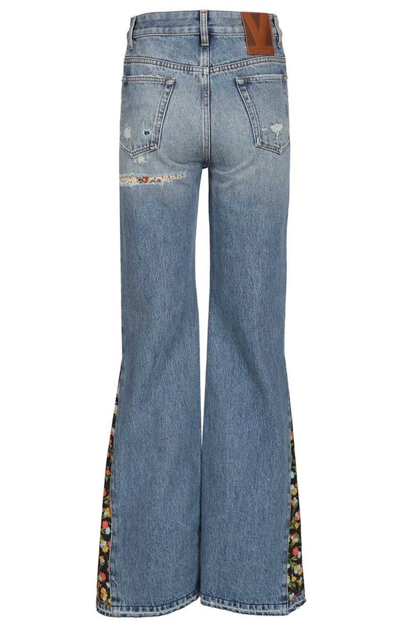 Valentino Embroidered Flared Jeans
