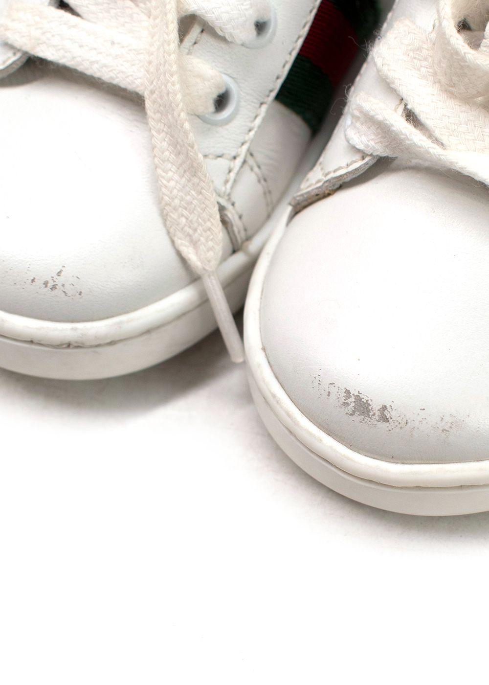 Gucci White Infants New Ace Lace Up Trainers