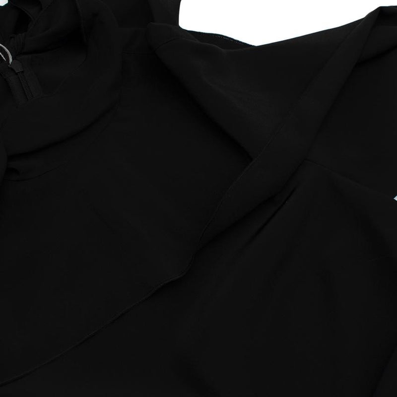 Red Valentino Black Silk Crepe Ruffled Blouse