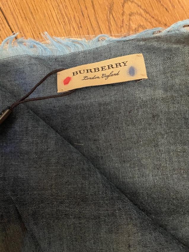 Burberry Slate Blue Wool & Silk Scarf