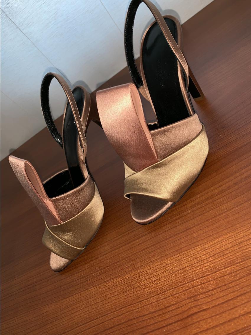 Hermes Satin Pleated Sandals