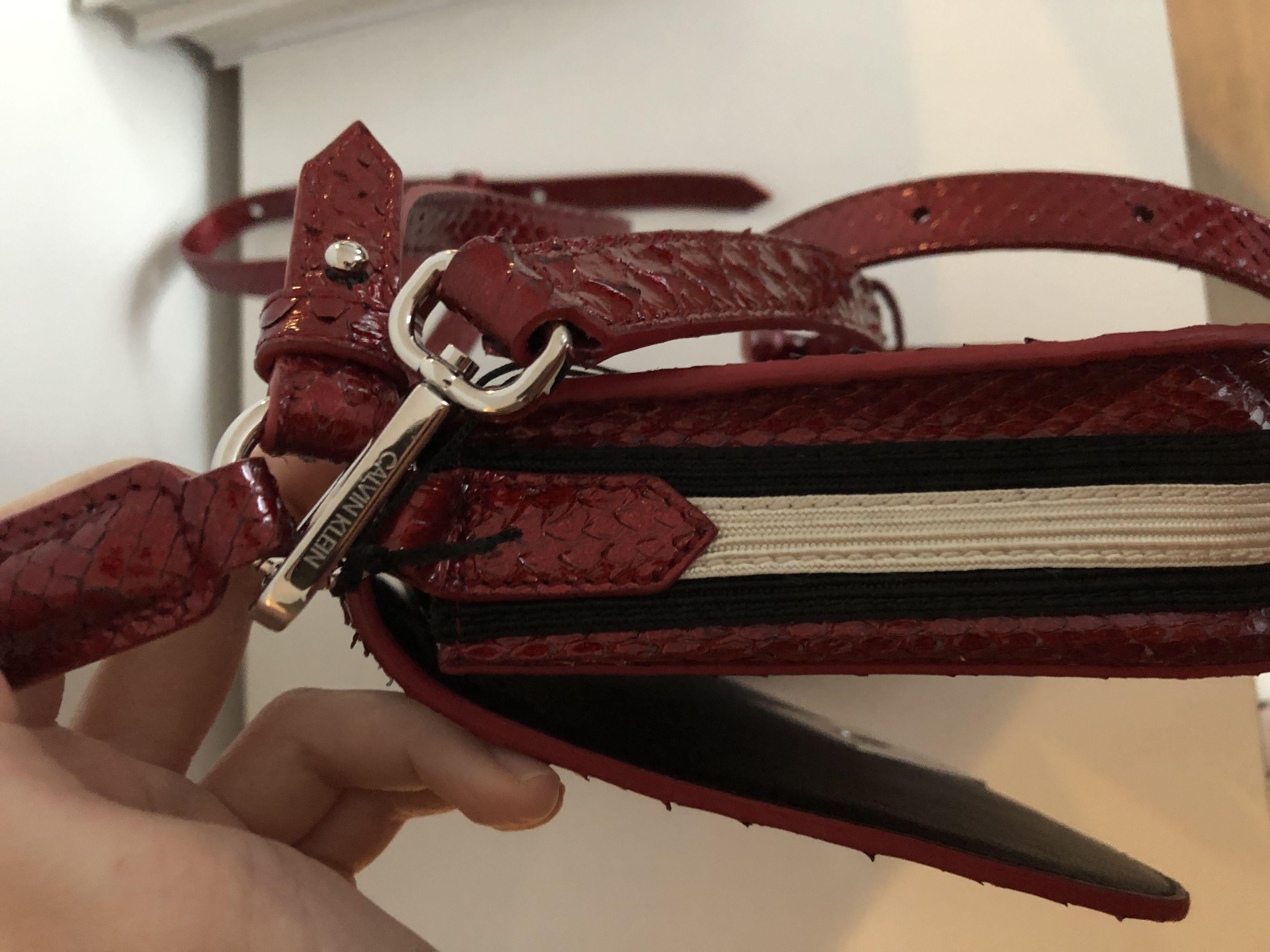 CALVIN KLEIN 205W39NYC Red Python Crossbody Bag