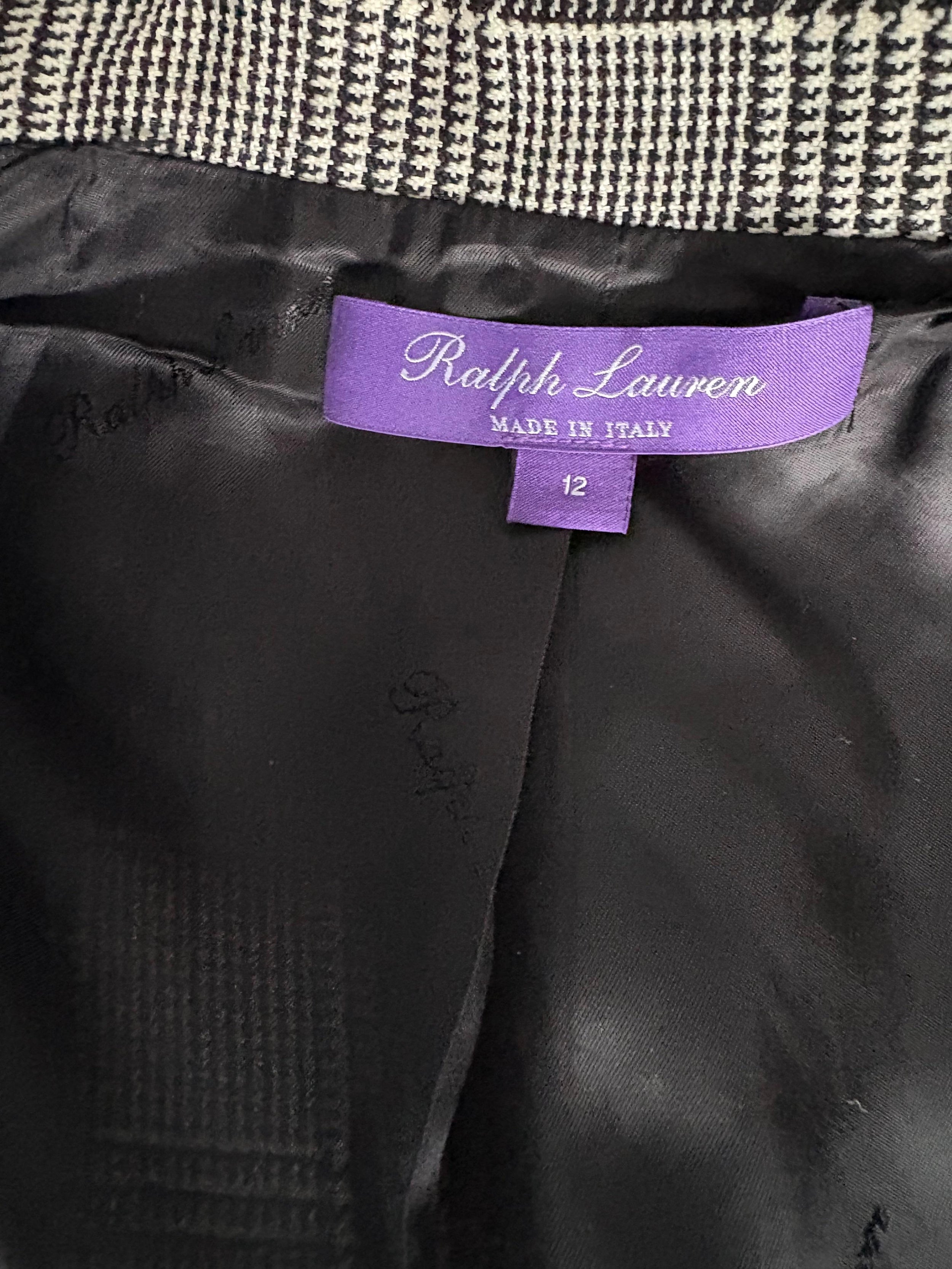 Ralph Lauren Collection Syeda houndstooth wool coat.