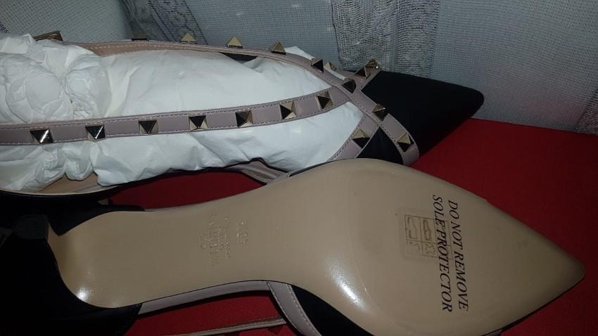 Valentino Rockstud Cross Strap Leather D'orsay Shoes