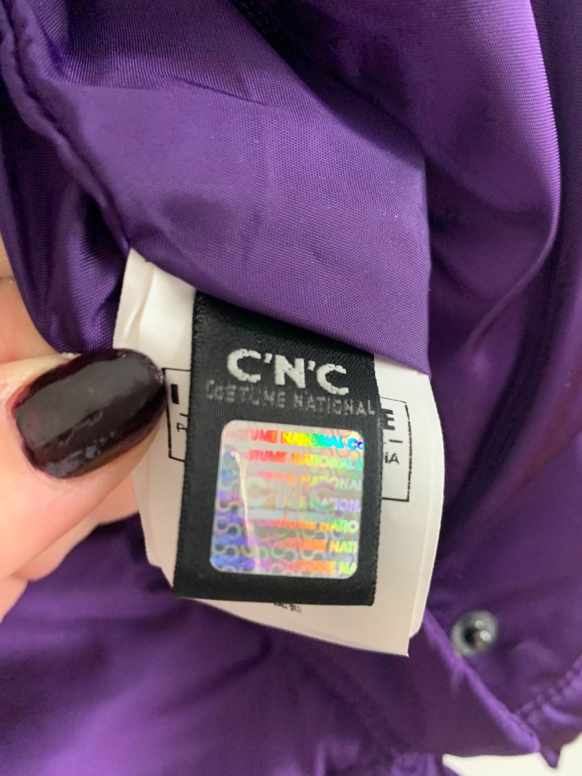 NEW Costume National CNC Purple Satin Hooded Bomber