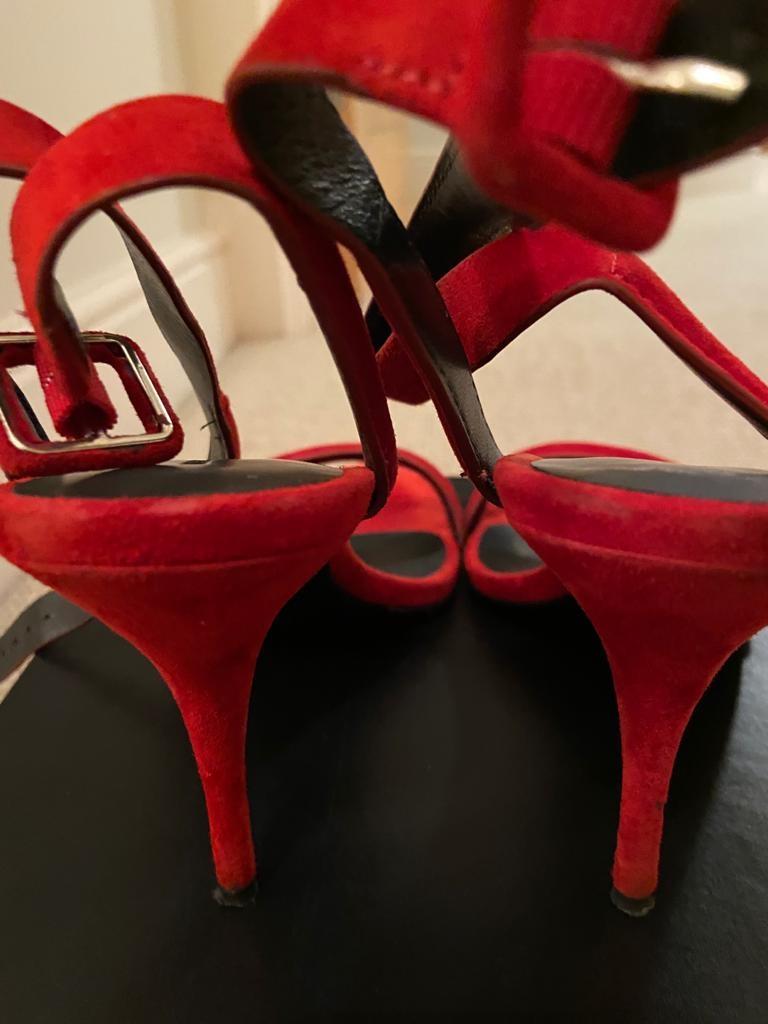 Alexander Wang Antonia Red Suede Sandals