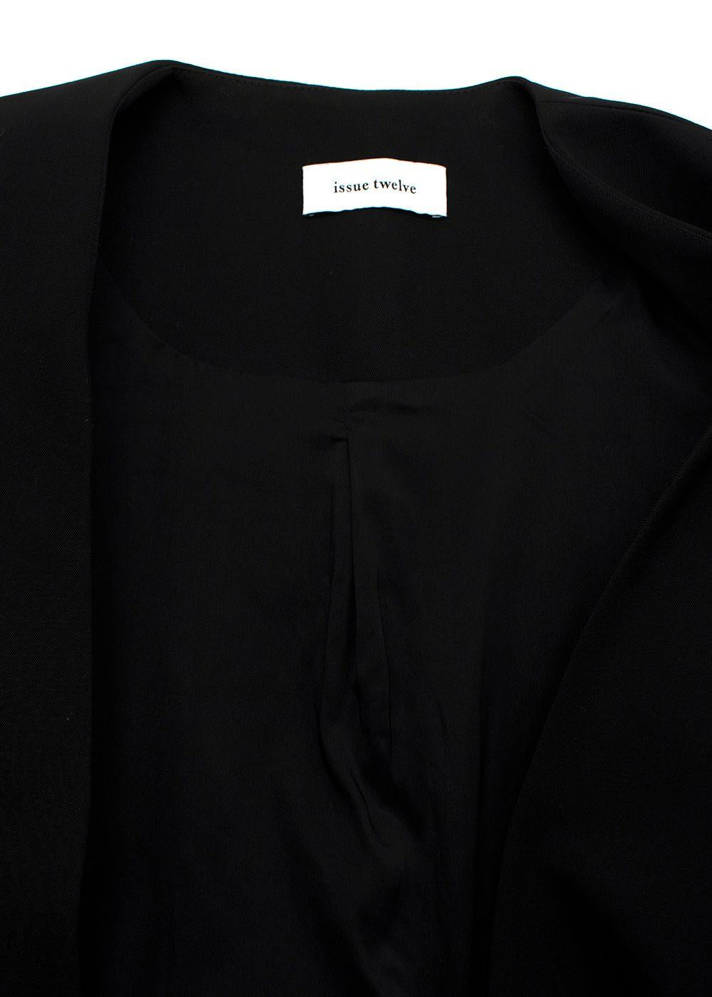 Issue Twelve Black Collarless Single Breasted Blazer