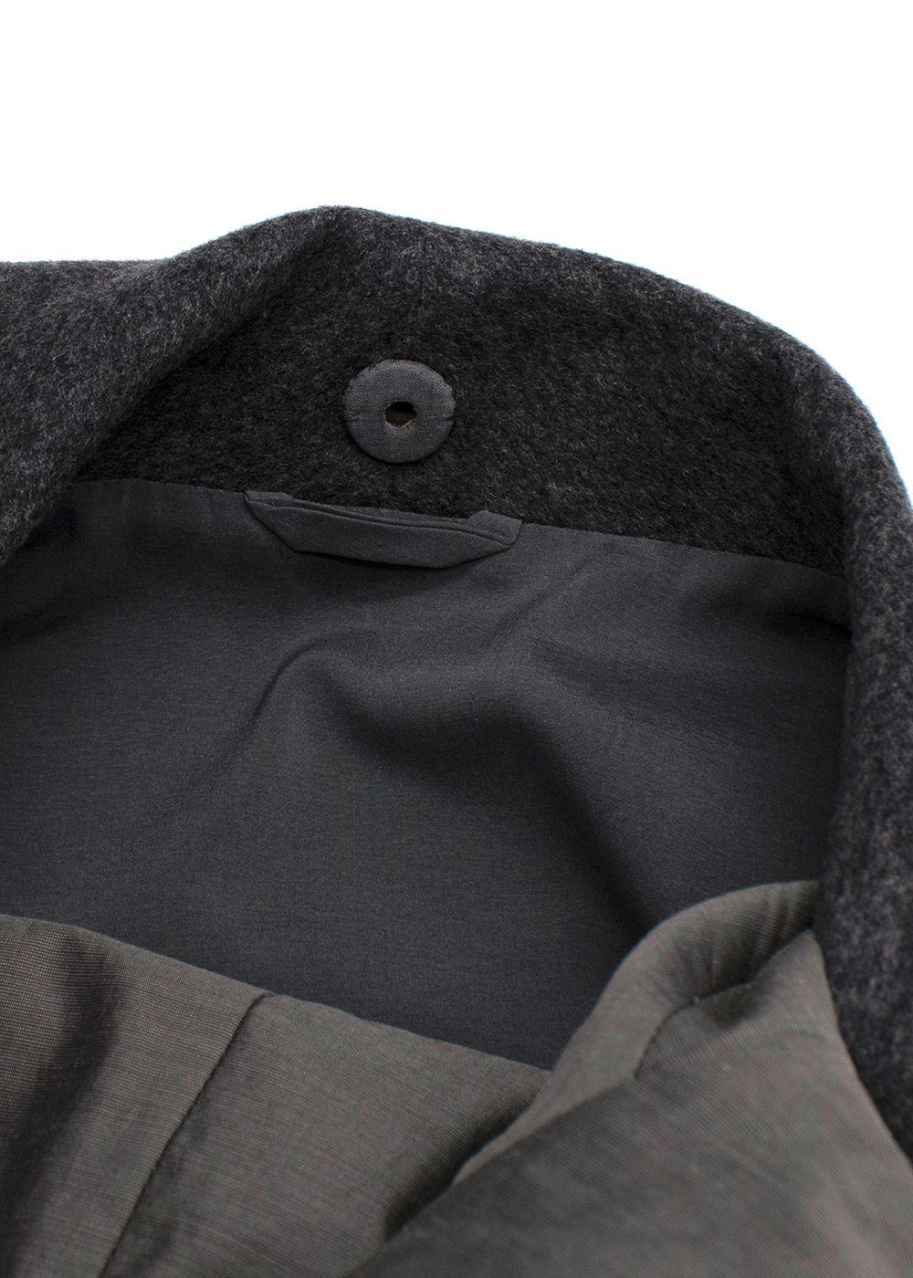 Brunello Cucinelli Grey Double Layer Coat With Detachable Waistcoat