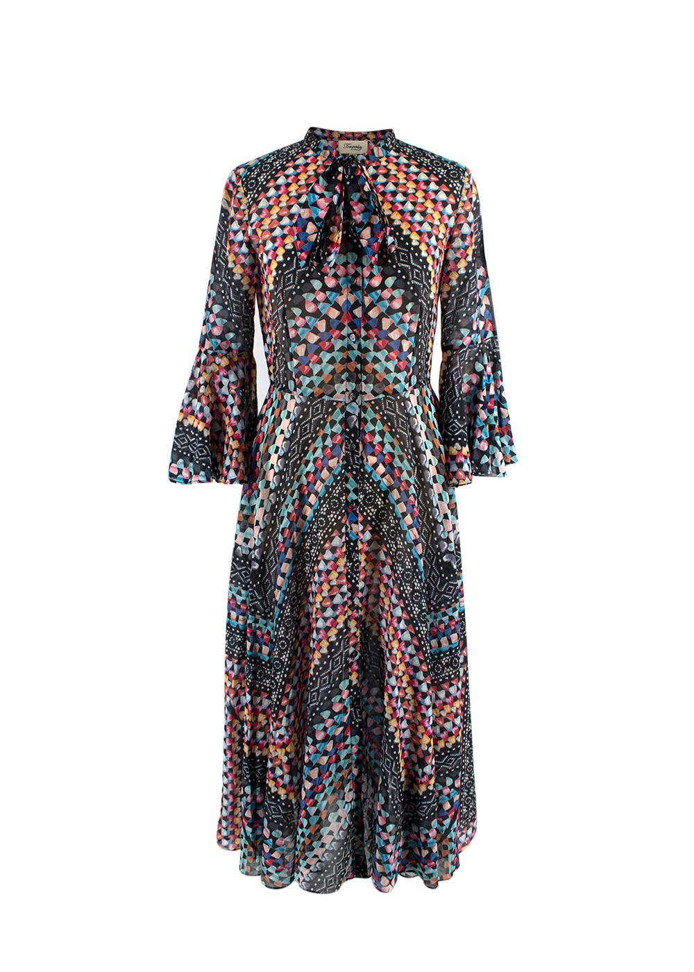 Multicoloured Button Down Shirt Dress