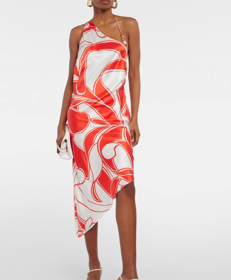 SIR Ramona Printed Silk Midi Dress