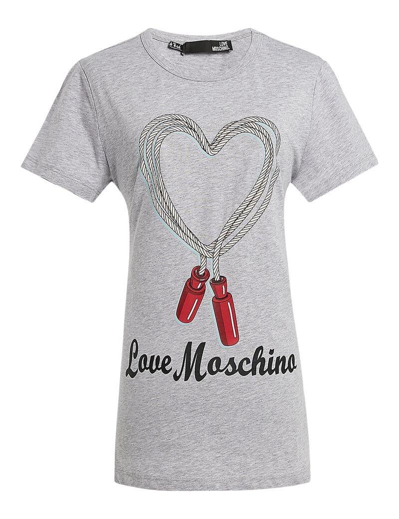 Love Moschino Grey Skipping Rope T-Shirt