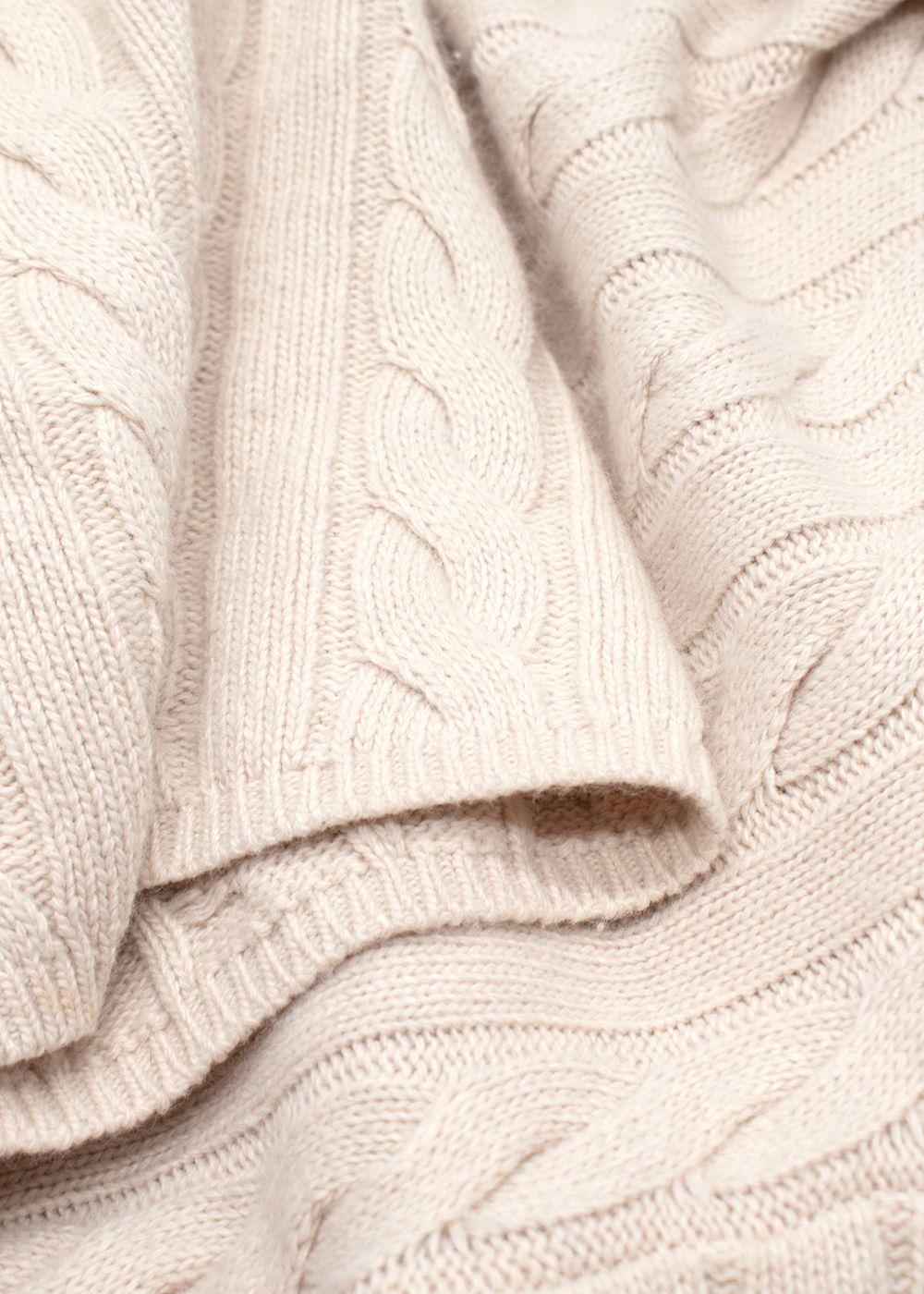 Joseph Cream Light Cable Knit Polo Neck Jumper