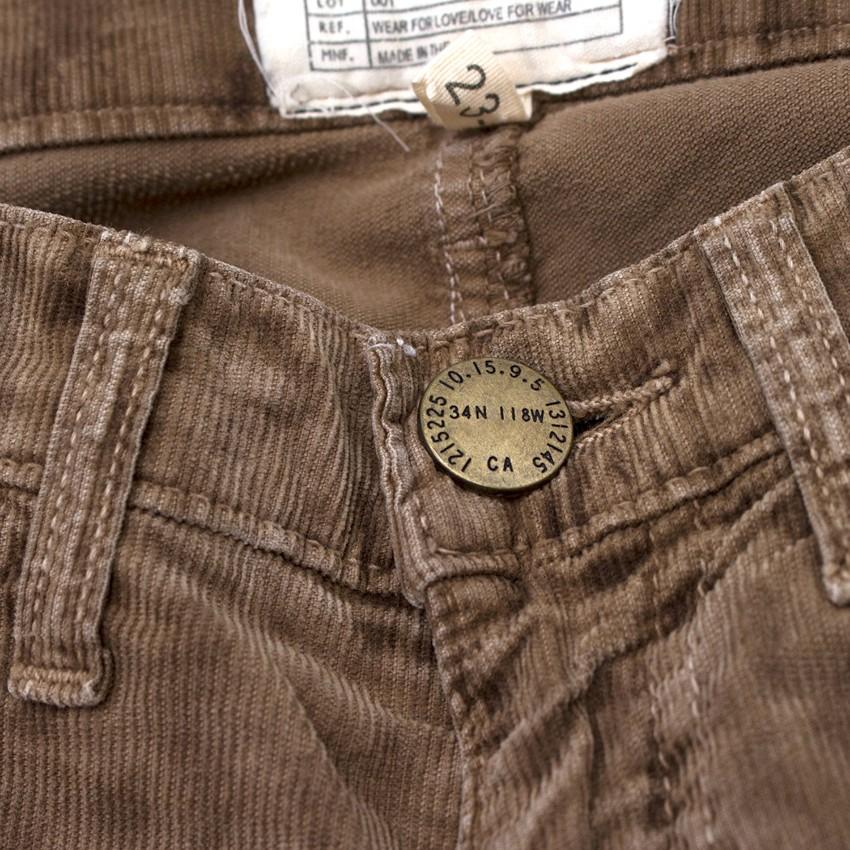 Current Elliott Brown Corduroy Leopard Print Jeans