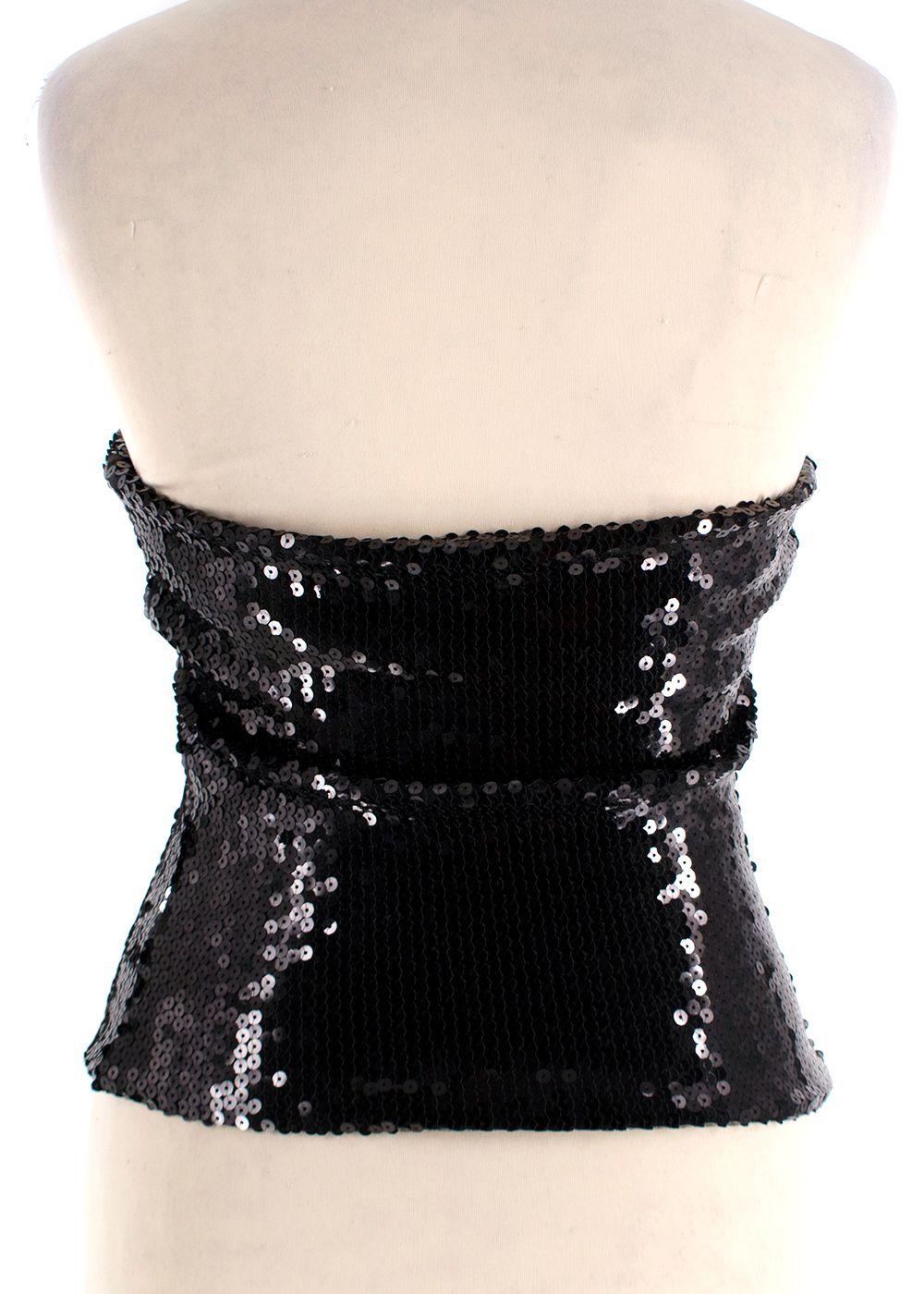Alexander Vauthier Black Sequin Bandeau Top
