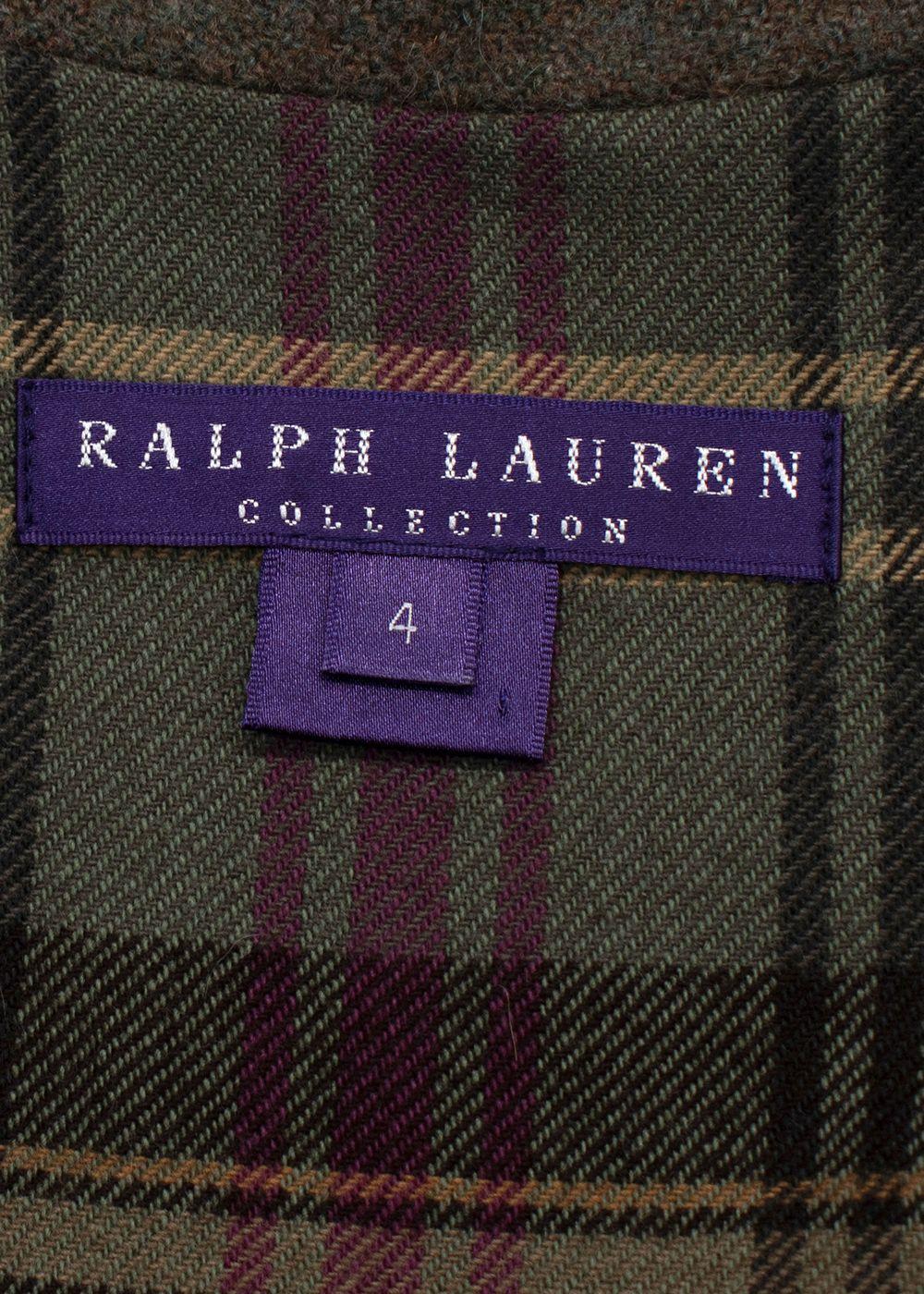Ralph Lauren Khaki Tweed Alpaca Blend Gilet