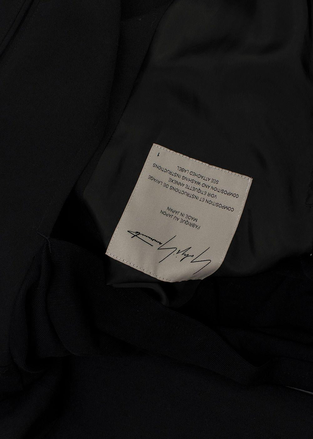 Yohji Yamamoto Black Hooded Jacket with Cape Detail