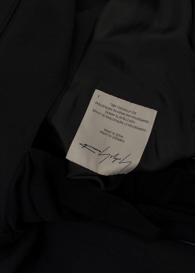 Yohji Yamamoto Black Hooded Jacket with Cape Detail