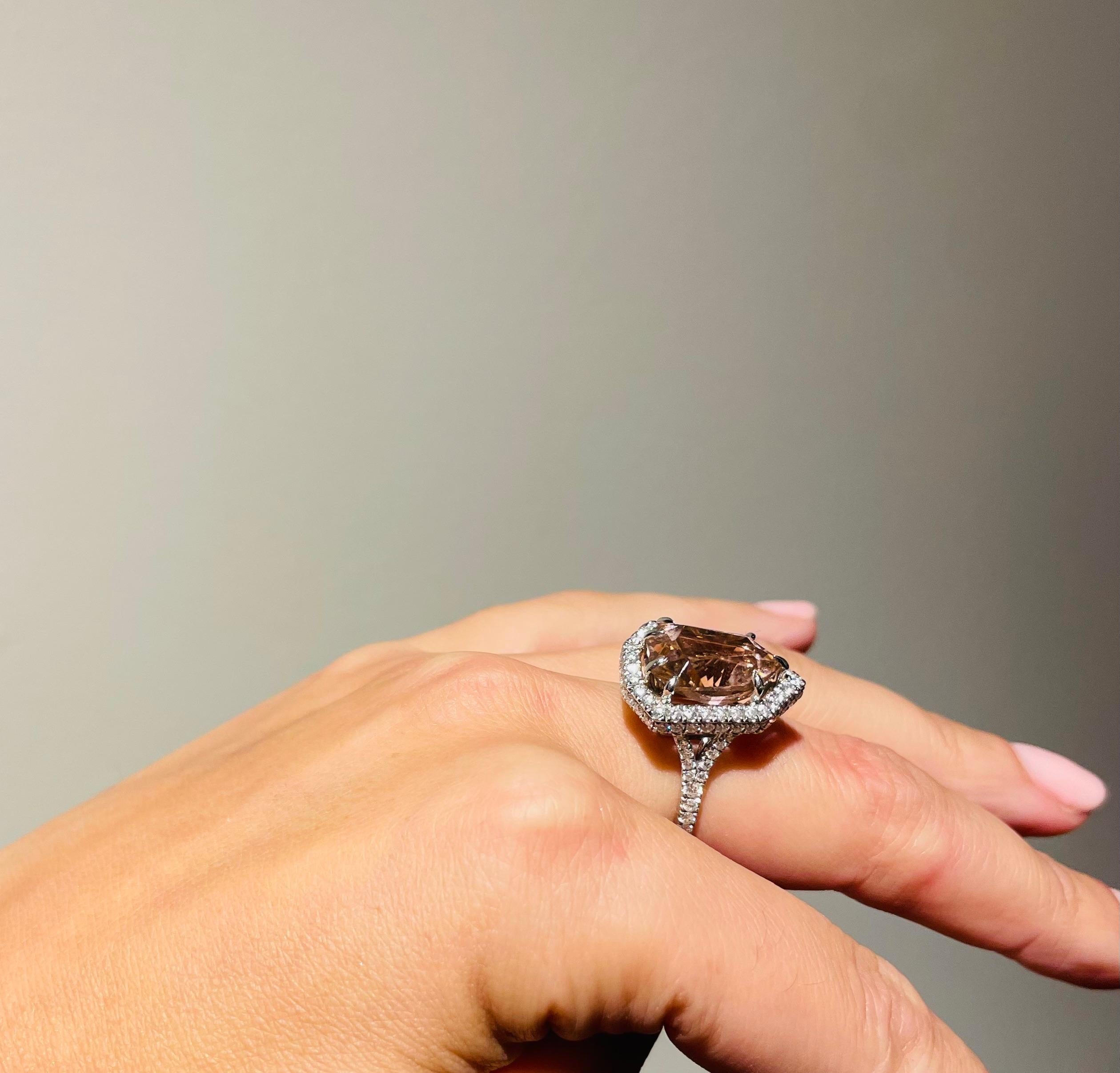 platinum, diamond & tourmaline cocktail ring K 1/2